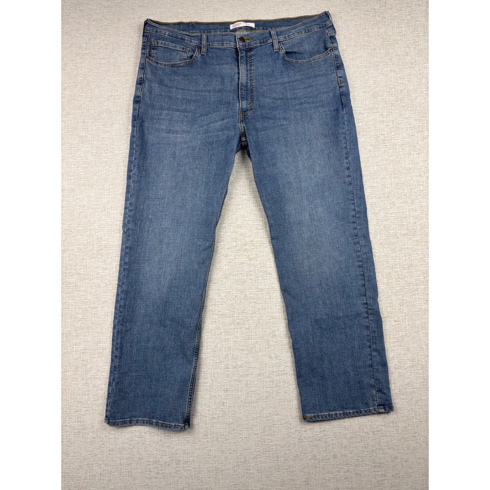 Levi Strauss Signature Mens 40x30 Jeans Medium Grungy Blue Washed Denim Jeans
